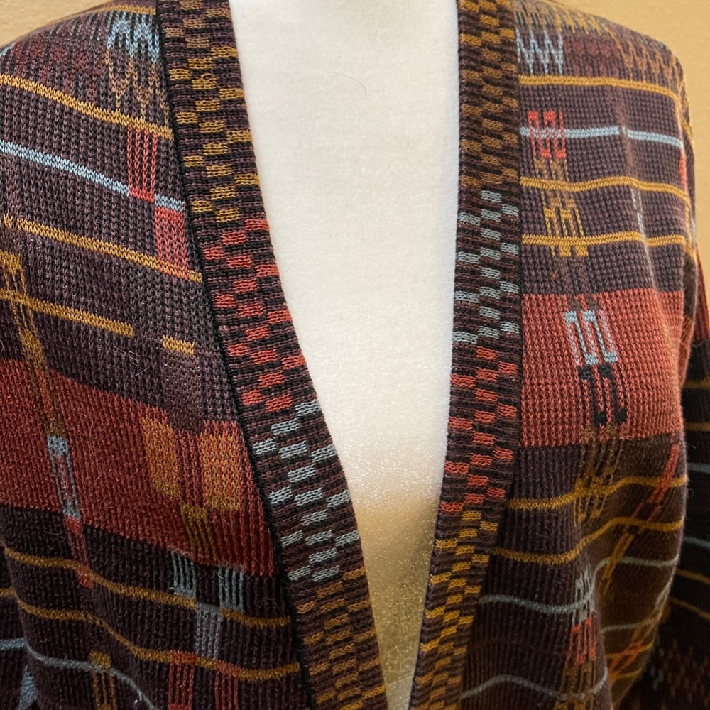 Peruvian Connection Geometric Open Cardigan Size … - image 3
